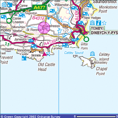 Location map for St Florence